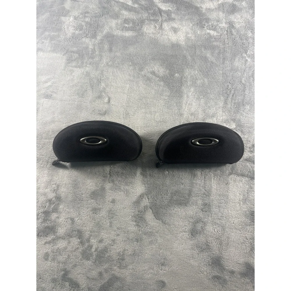 Oakley Ellipse O Hard Sunglasses Case Lot of 2 Black Ballistic Nylon Zip Vault
